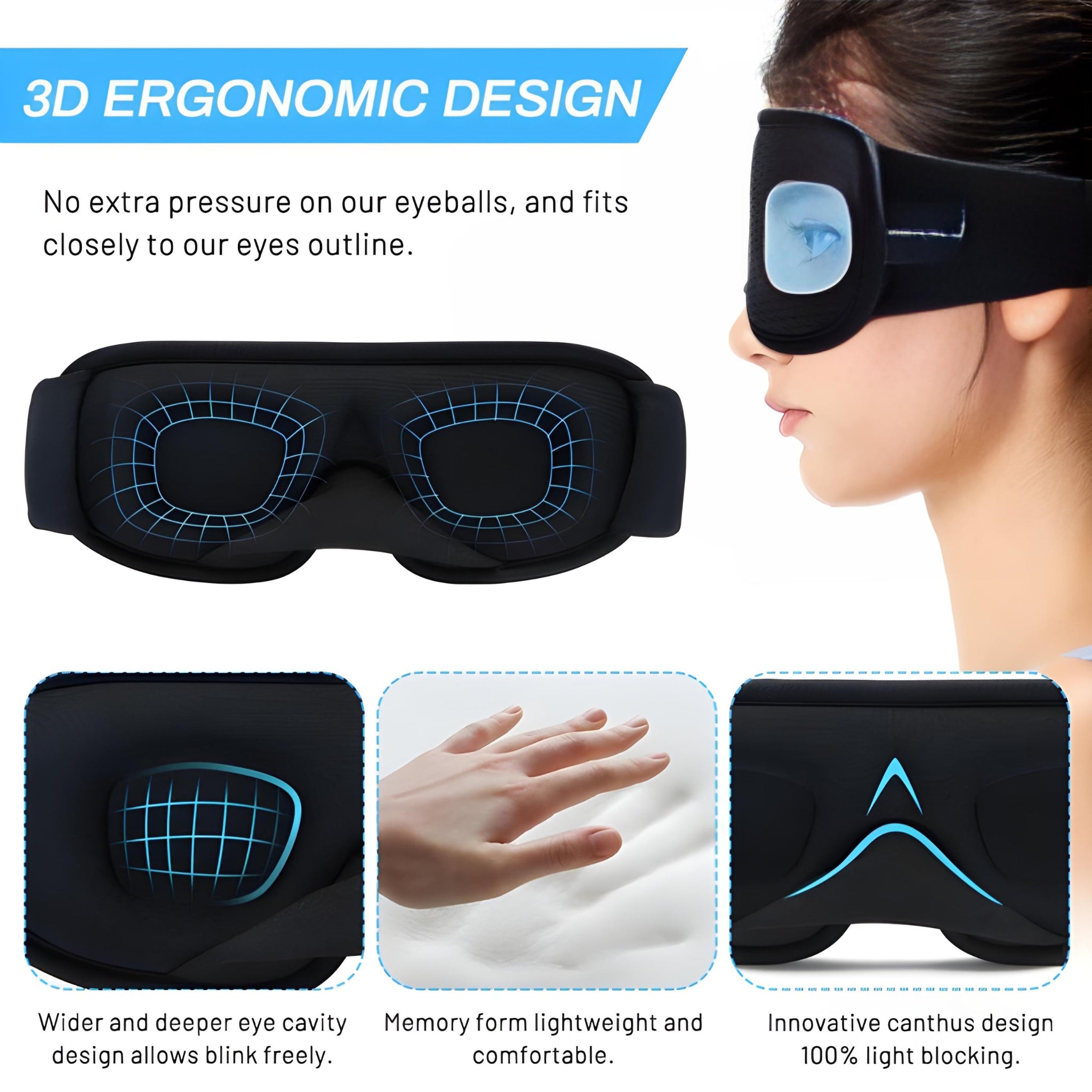 DreamShade 3D Sleep Mask – Premium Light Blocking Mask